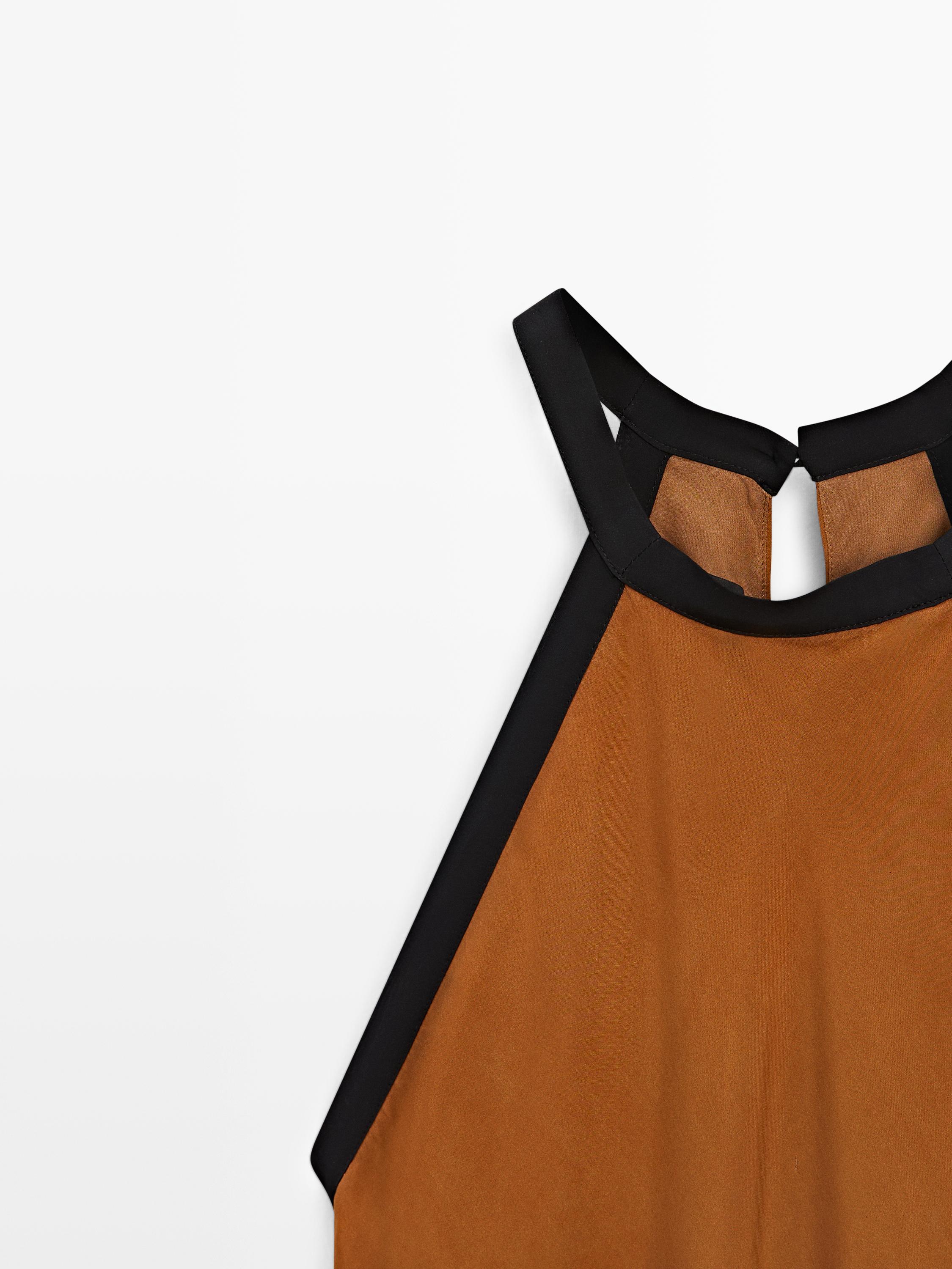 Midi dress with contrast layers